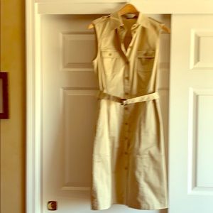 Stylish Brooks Brothers khaki dress with belt